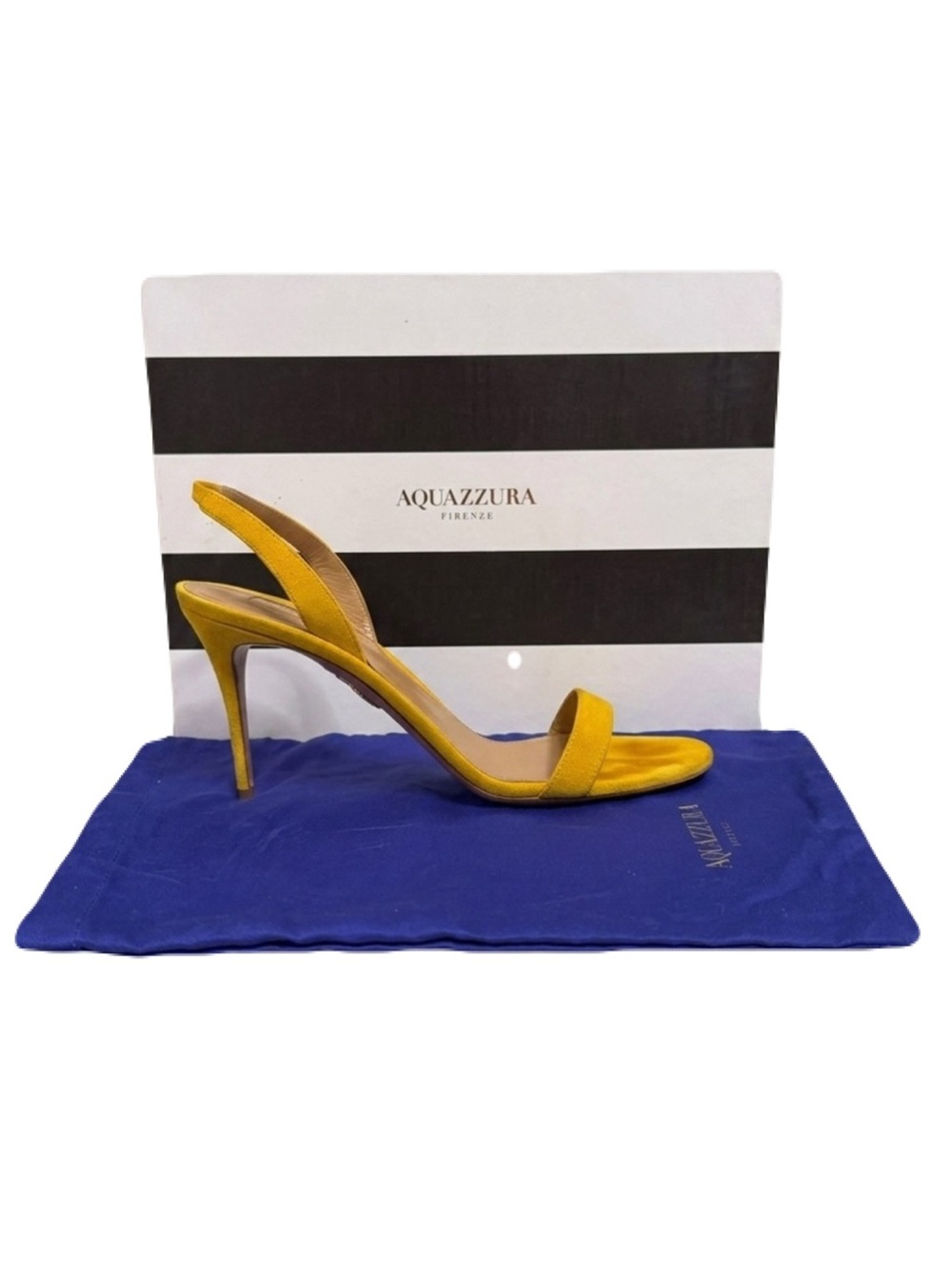Aquazzura So Nude 85 Yellow Suede Stiletto Sandal 39 - Picture 6 of 8